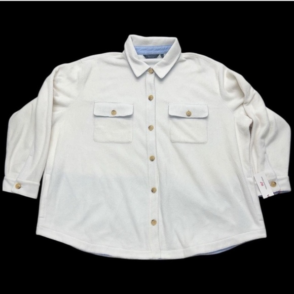 Vineyard Vines Shacket Mens 3X White Harbor Fleece Marshmallow Pockets Unisex - Picture 1 of 15